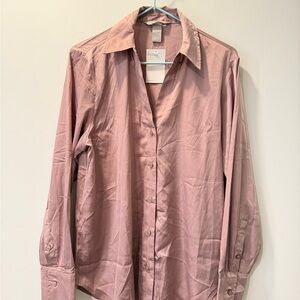 H&M Women's Pink Button Down Shirt